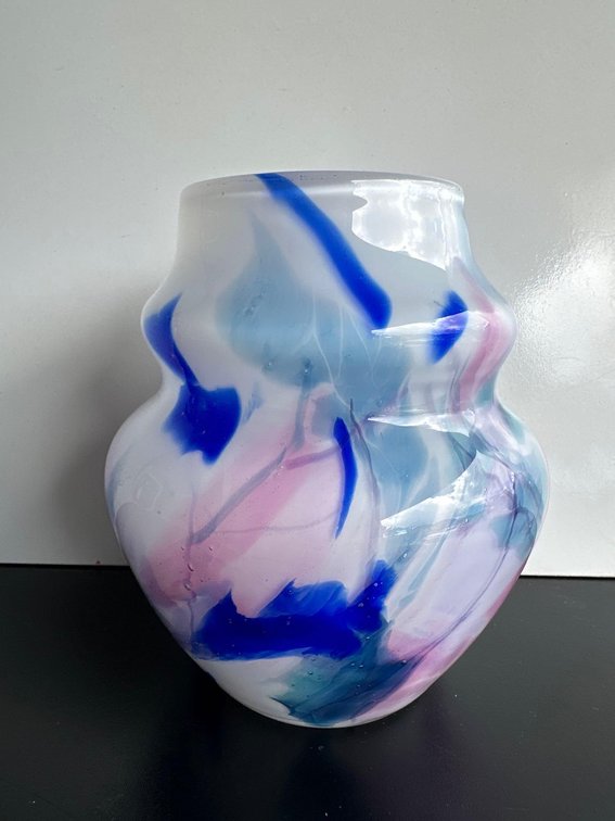 Multi-Colored Artistic Designed Glass Vase