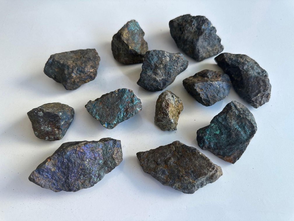 Pieces of Raw Peacock Ore