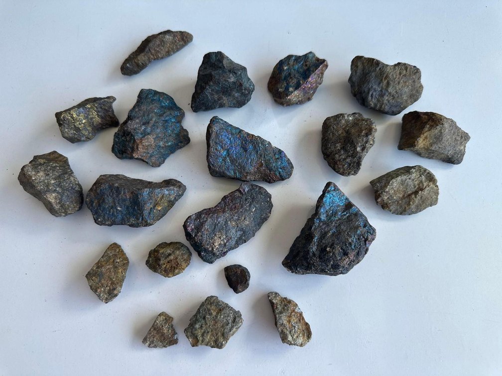 Pieces of Raw Peacock Ore