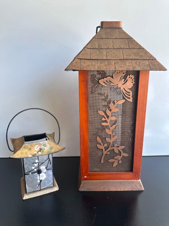 Two Decorative Lantern Candle Holders 