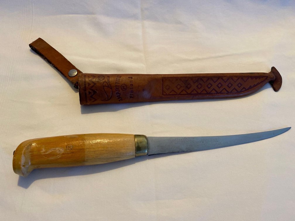 Vintage Rapala J Marttiini Finland Fillet Boning Knife and Sheath