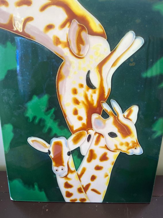 Large Art Giraffes Tile