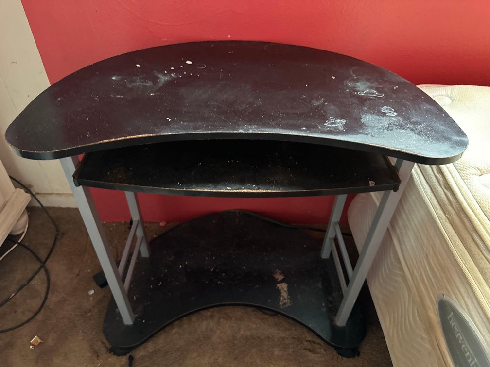 Black Laminate Half Round Computer Desk 