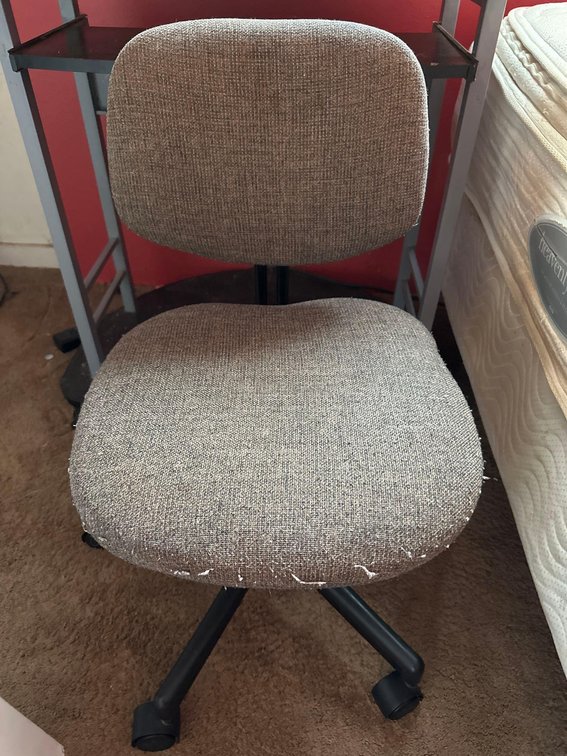 Gray Colored Rolling Desk Chair 