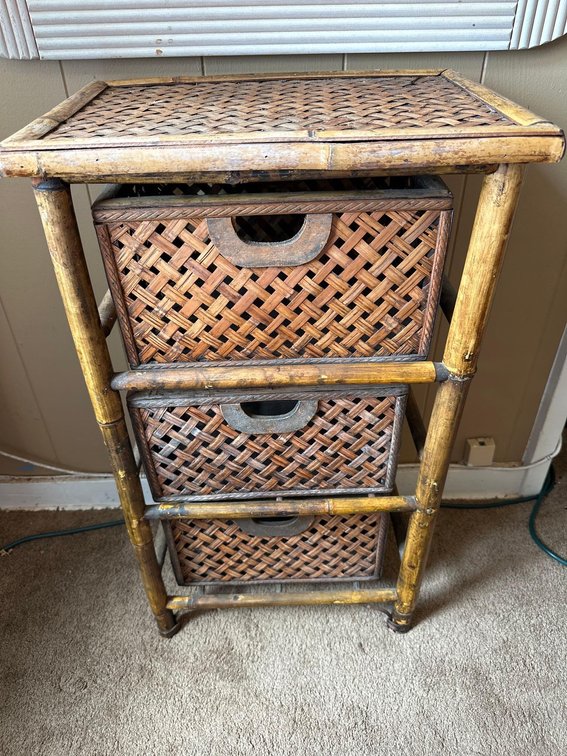 Rustic Hawaiian Style Three Drawer Shelf 