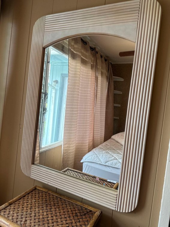 31" X 42" Light Colored Wood Frame Mirror