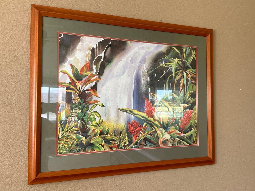 Framed, Numbered and Signed Peggy Chun 1992 Water Fall Art