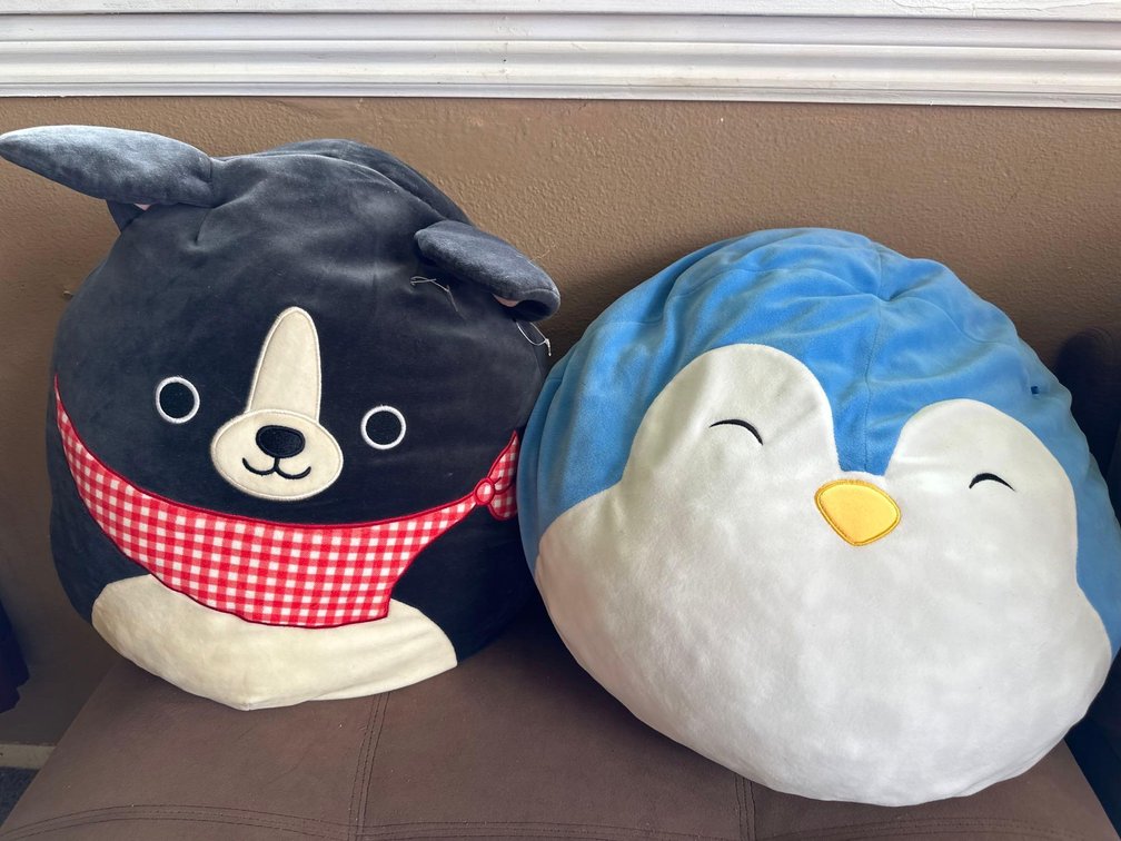 (X's 2) Squishmallows - Dog and Penguin 