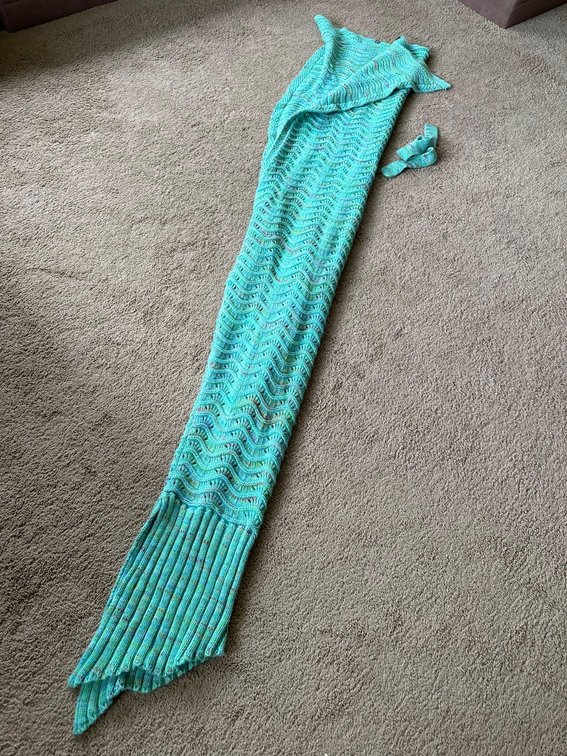 Turquoise Mermaid Tail Blanket 