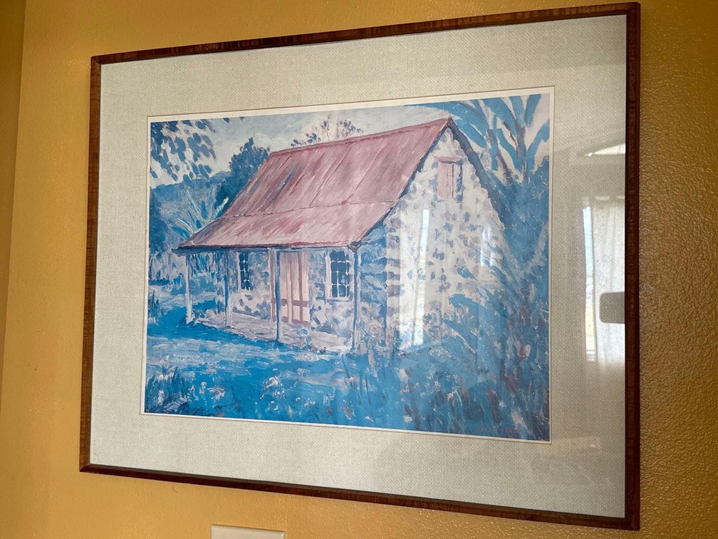 30.5" x 24.5" Possibly Curly Koa Framed House Print Picture
