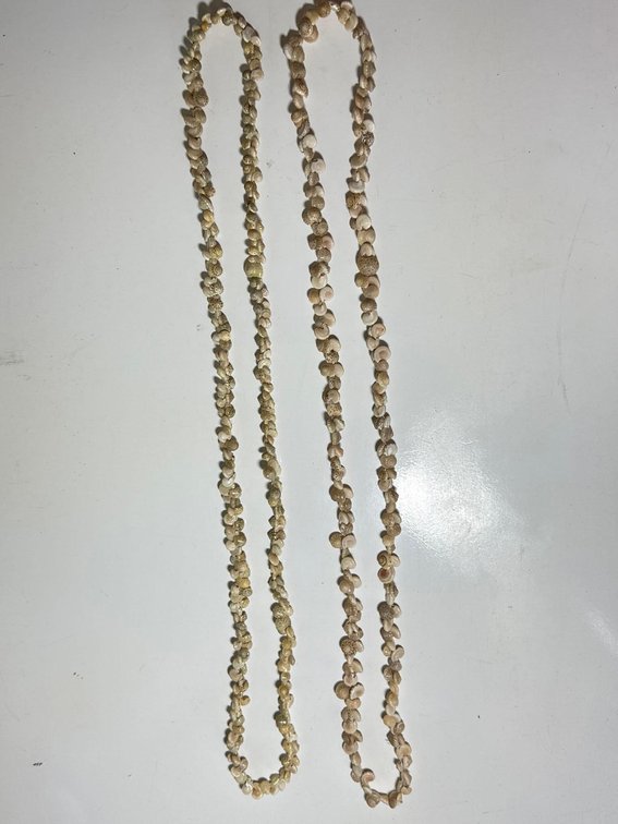 Two Beige and Brown Shell Necklaces