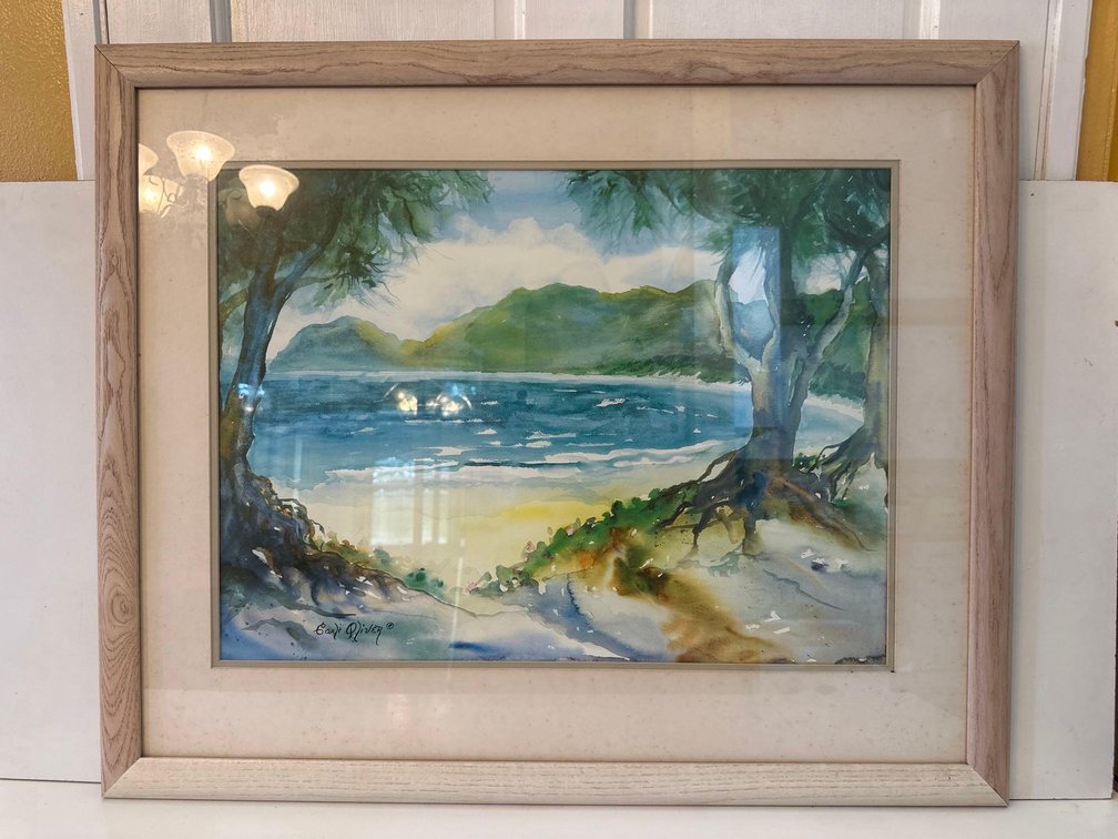 Light Wood Frame Carli Oliver Ocean Scene Print 