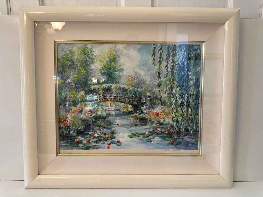 Singed and Numbered Eva Makk Light Colored River/Bridge Signed Print