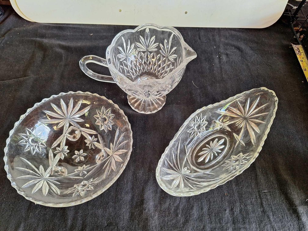 3 Matching Glass Ware