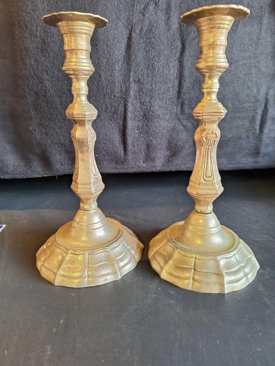 Brass candlestick holders