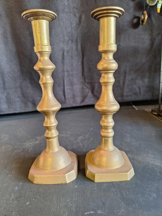 Brass candlestick holders