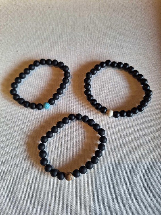 Smooth Lava Rock Stretch Braclets 