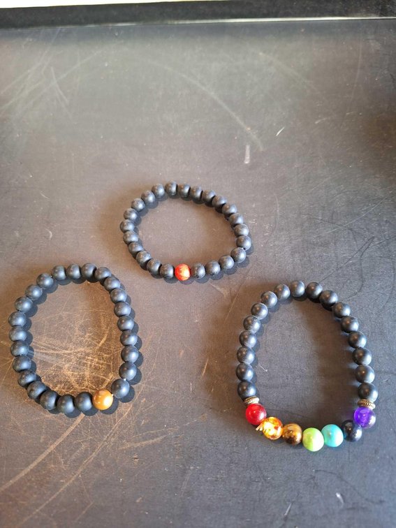 Smooth Lava Rock Stretch Braclets 