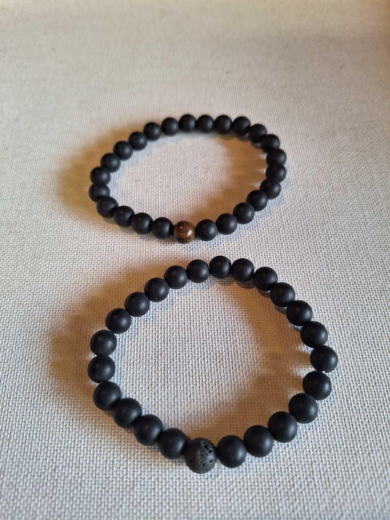 smooth Lava Rock Stretch Braclets 