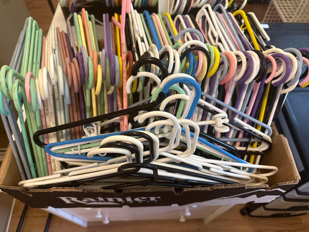 Over 100 Plastic Hangers