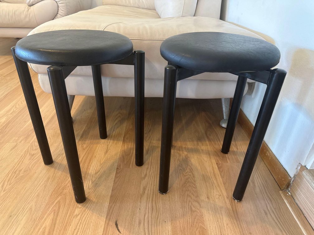 (X's 2) Black 18" Tall Stools