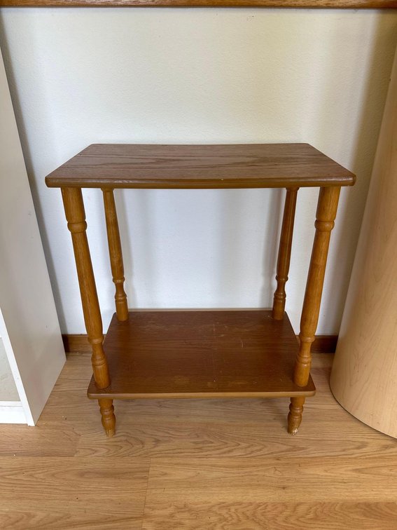 19"L x 12"W x 24"H Two-Shelf Wood Side Bar Table 