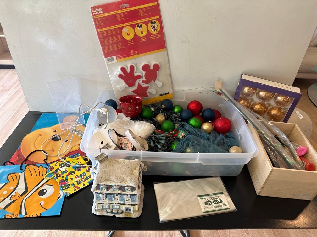 Mixed Lot of Craft Supplies, Christmas Lights, and More