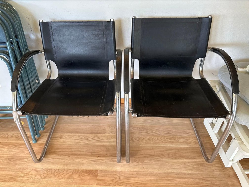 (X's 2) Black "Faux Leather" Like Chairs