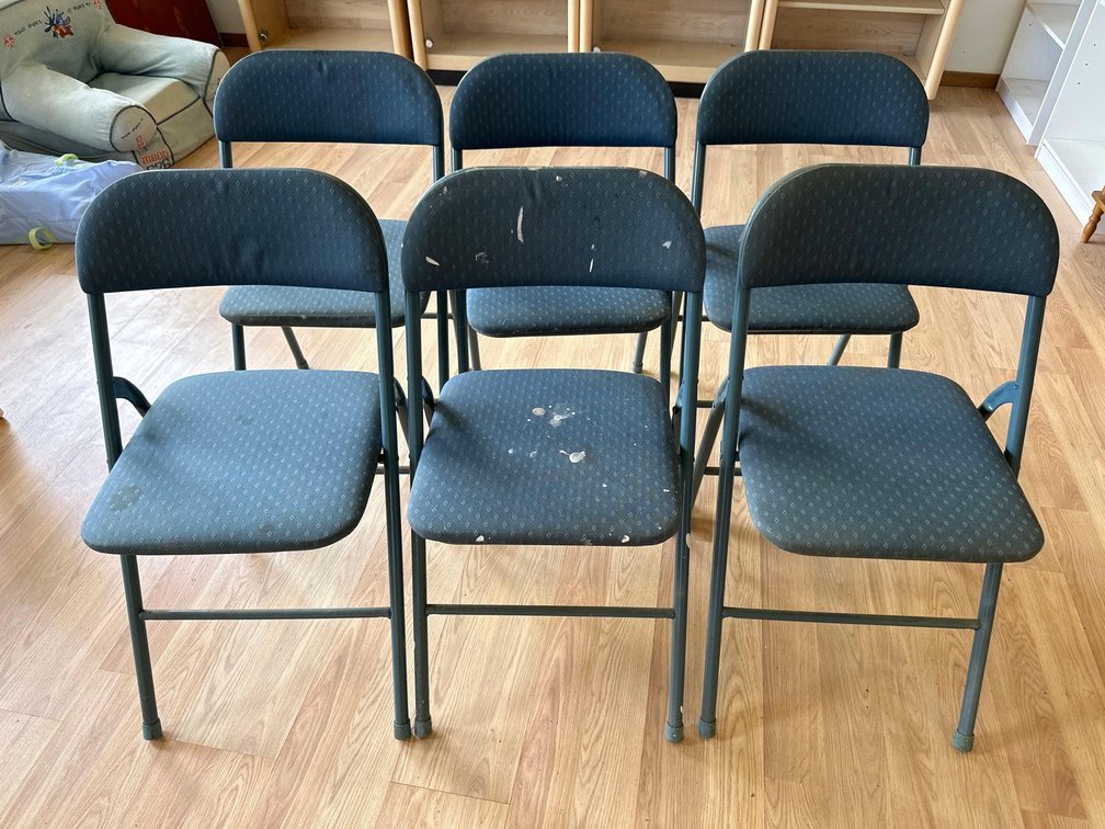 (X's 6) Black Cushioned Folding Chairs