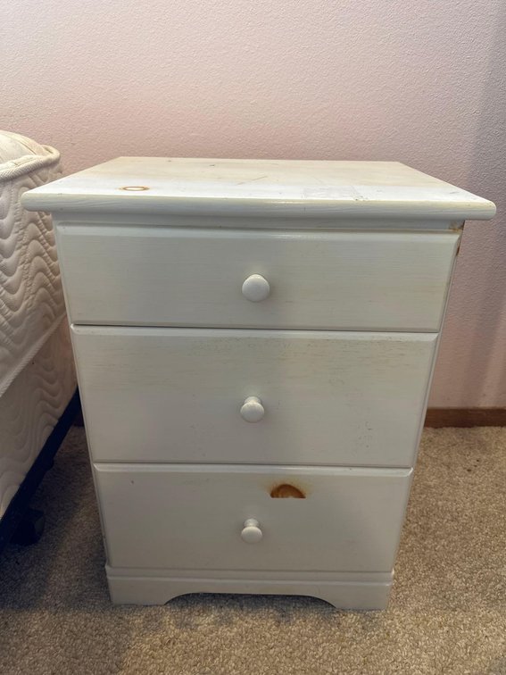 19"L x 15.5"W x 25"H Simple Wood Nightstand Table Dresser
