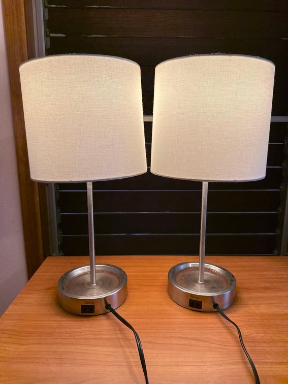 (X's 2) White Shade Table Lamps