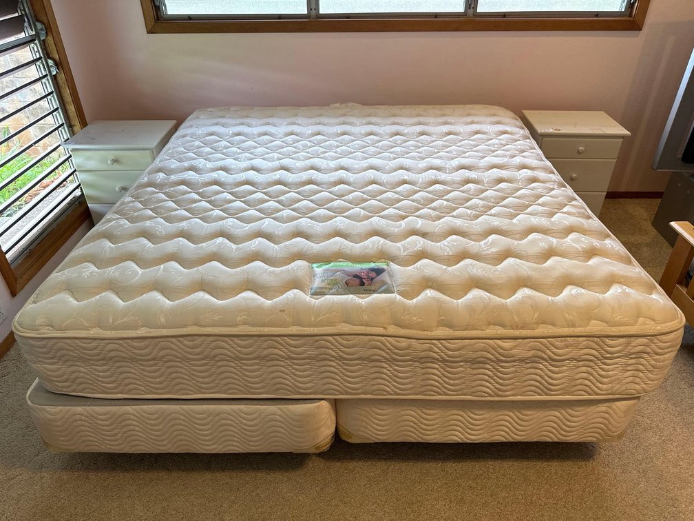 6'2"L x 6'8"H Mattress with Two Twin Box Mattresses and Metal Frame