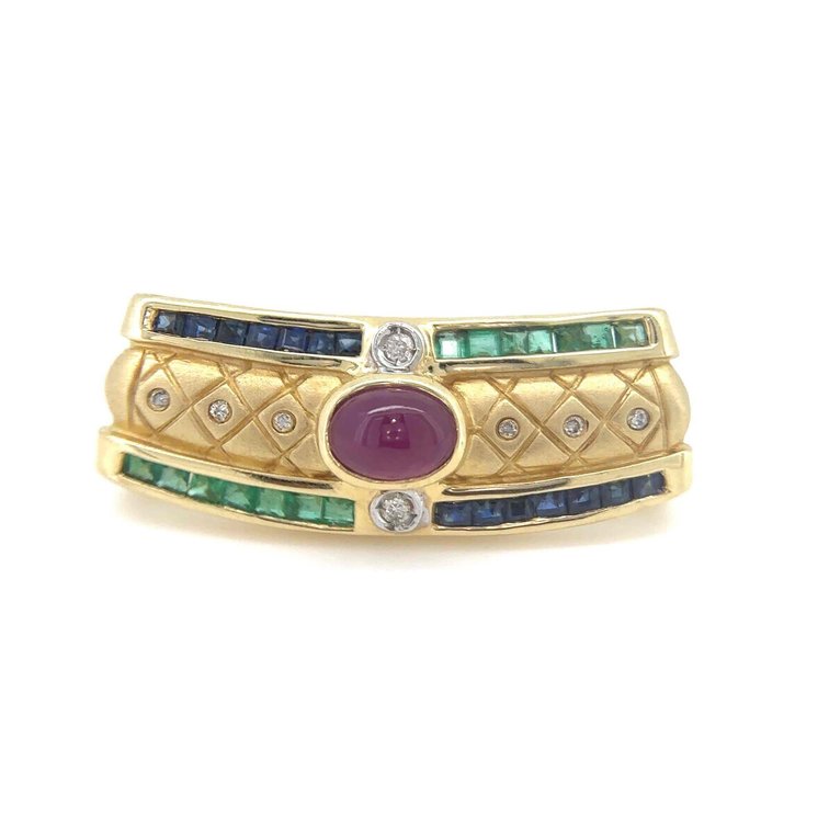 14k Gold Multi-Stoned Slider Pendant