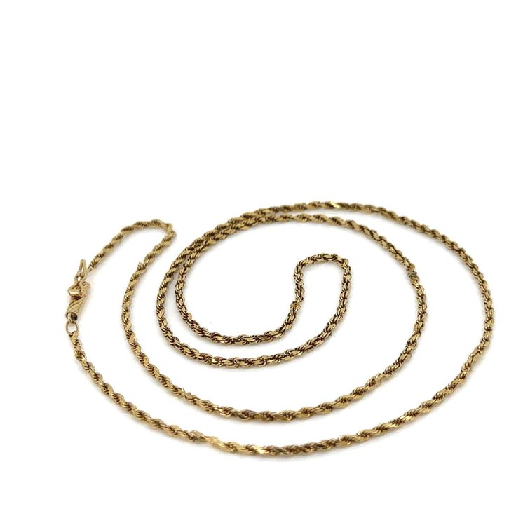 20" 14k Gold Rope Chain Necklace