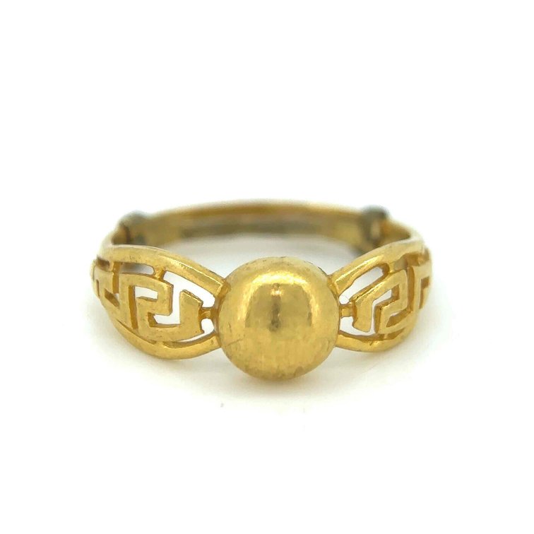 22k Gold Greek Design Adjustable Ring