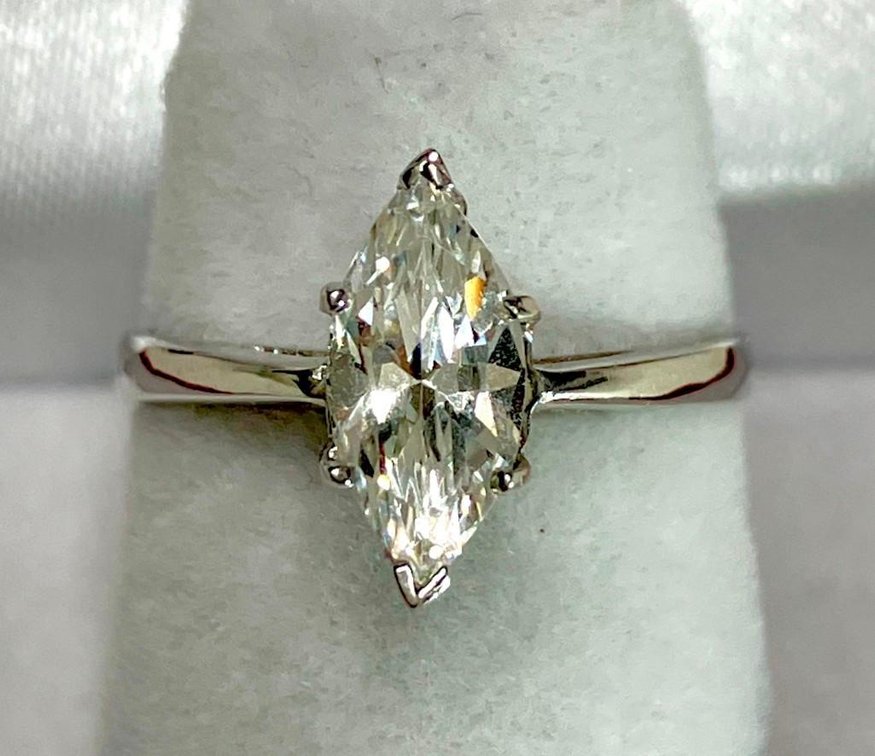 14K Solid White Gold & Spinel Genuine Gemstone