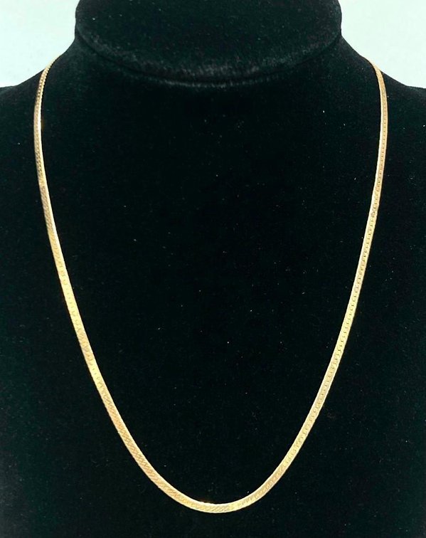 14K Solid Gold from Italy 16" Herringbone Chain  2.5mm  5.1 grams
