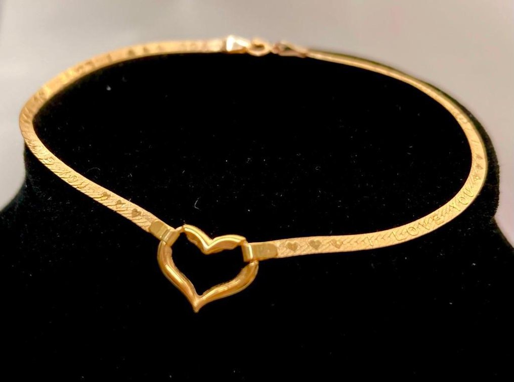 10K Fine Gold Custom Made "I Love You" Bracelet