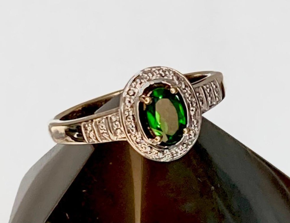 14K Gold Overlay with Genuine Chromium Diopside Ring  2.69 grams  Size 7