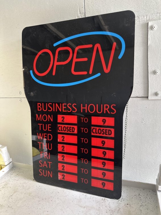 Light Up 'Open' Sign - Missing Plug 