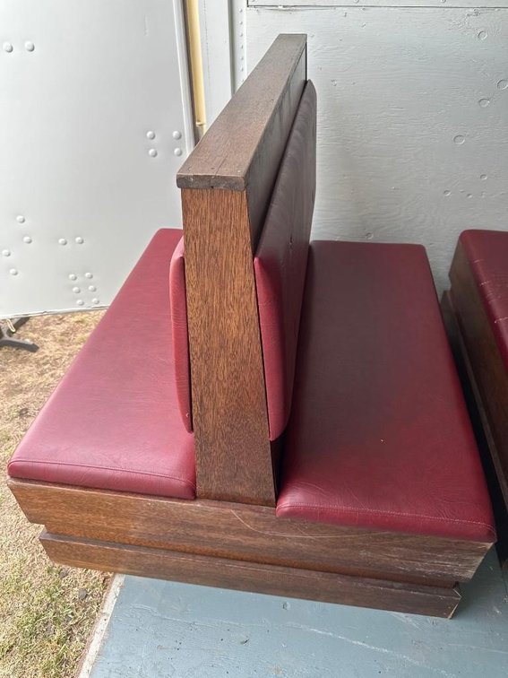 Wood and Maroon Cushion Middle Double Sided Booth Pieces