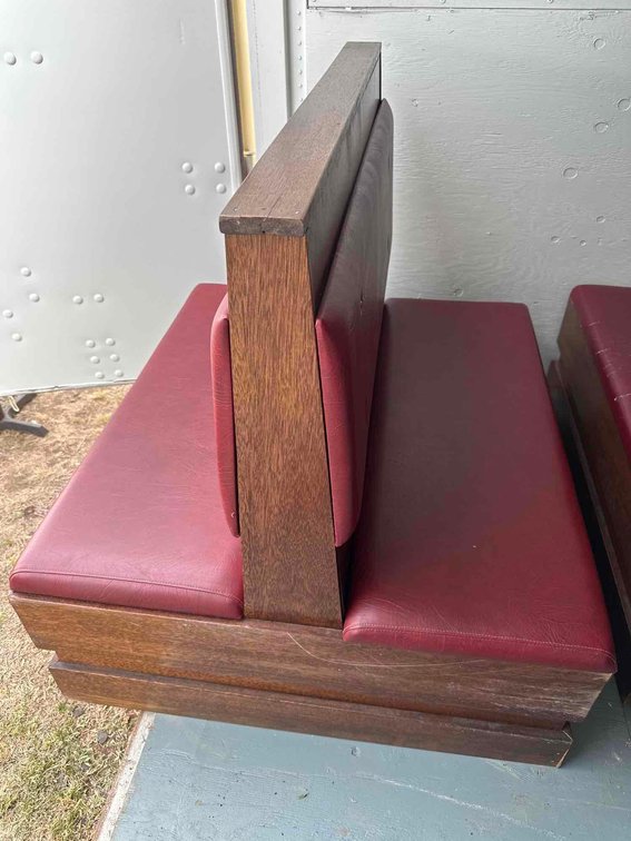 Wood and Maroon Cushion Middle Double Sided Booth Pieces
