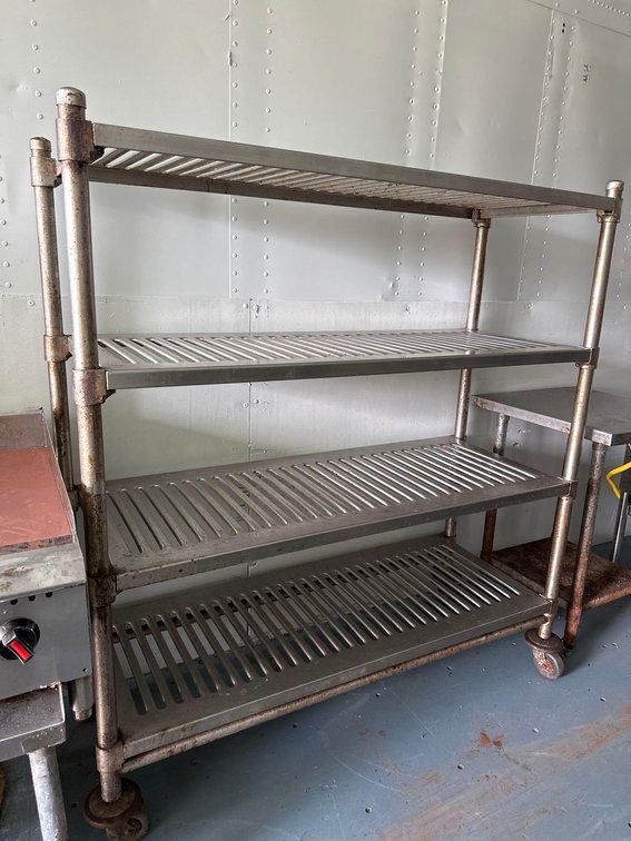 63" Tall Metal Rolling Four Tier Commercial Racking 