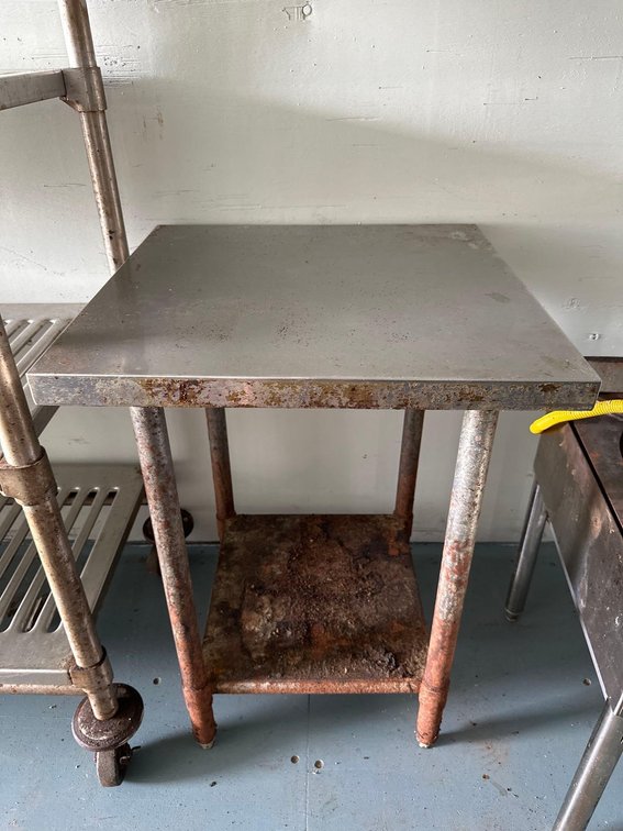 34" Tall Stainless Side Table 