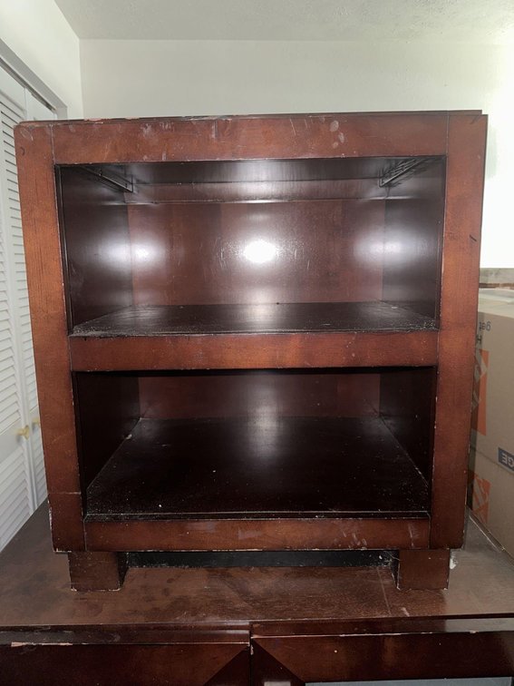 Dark Wood Two Shelf Nightstand 