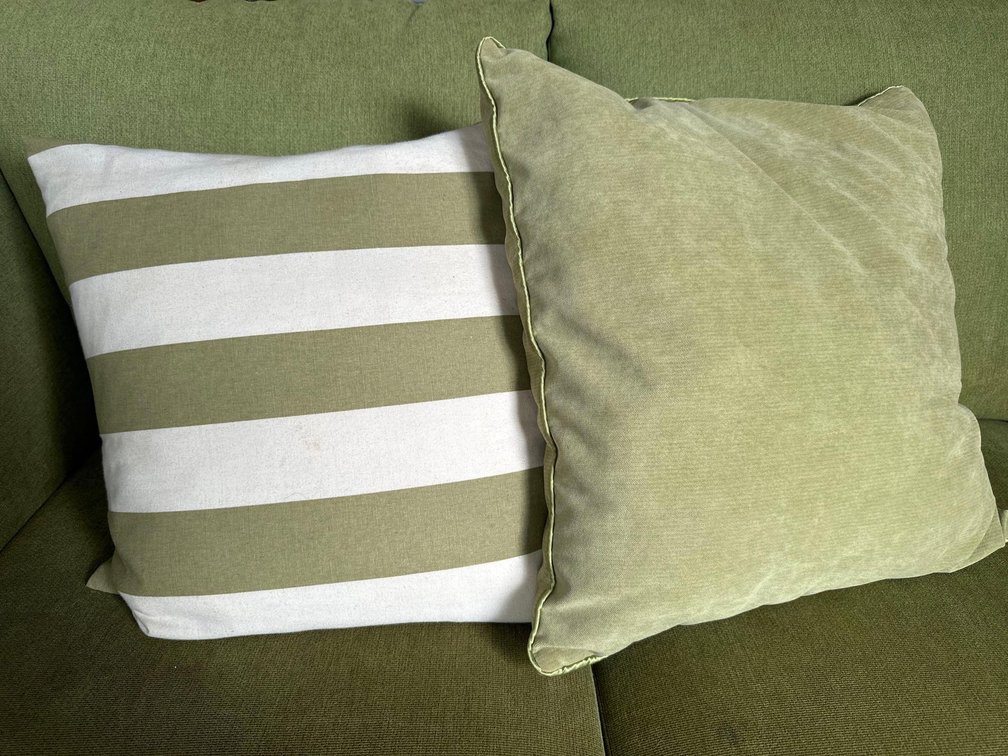 (X's 2) Green Accent Pillows 