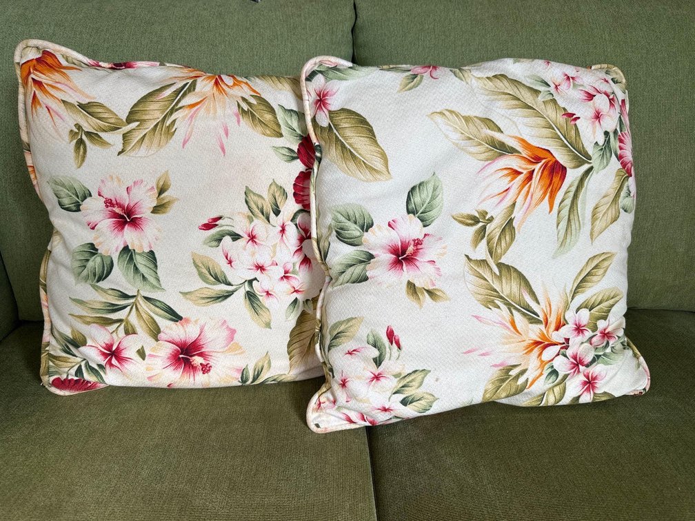 (X's 2) Hawaiian Style Accent Pillows 