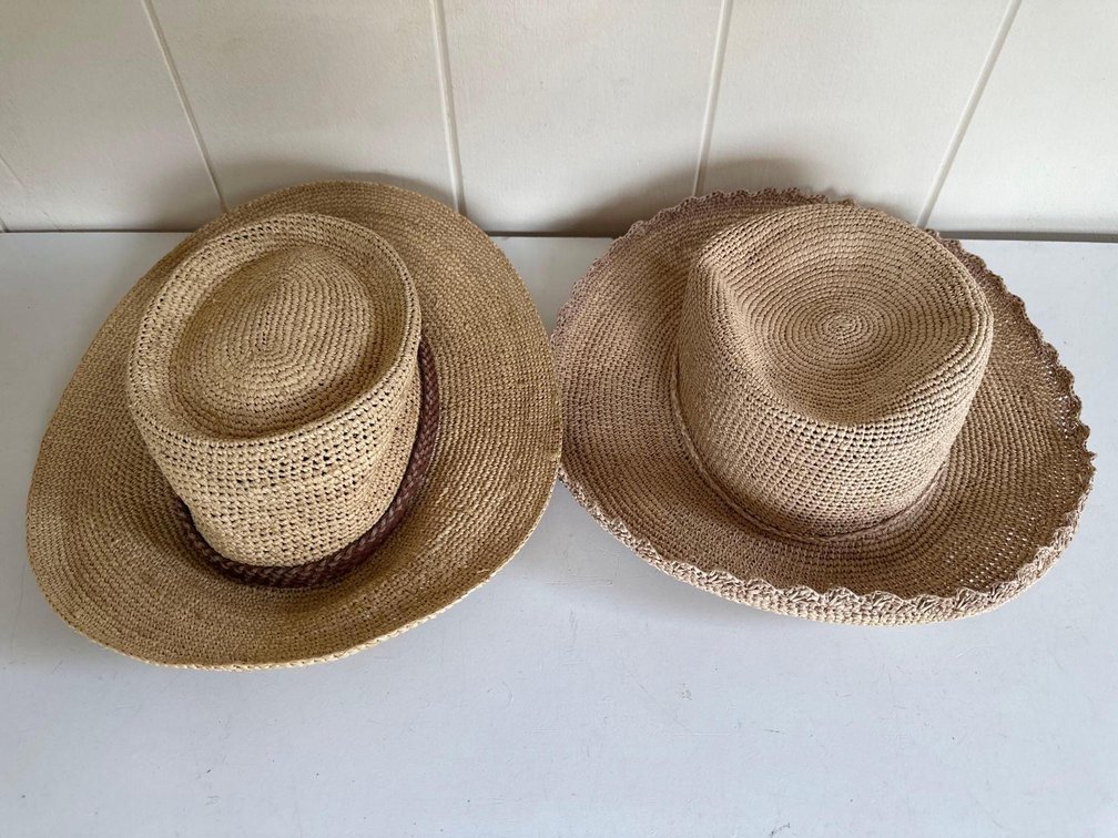 (X's 2) Callanan and Genuine Raffia Sun Hats 