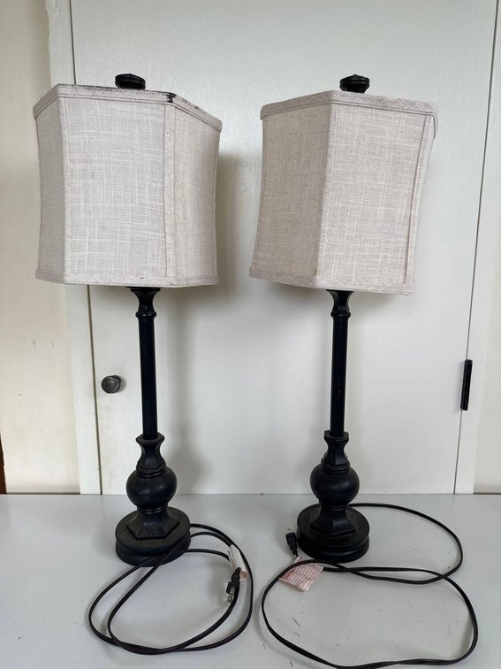 (X's 2) Black Base Table Lamps 
