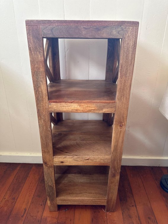 34" Tall Solid Wood Three Tier Shelf 